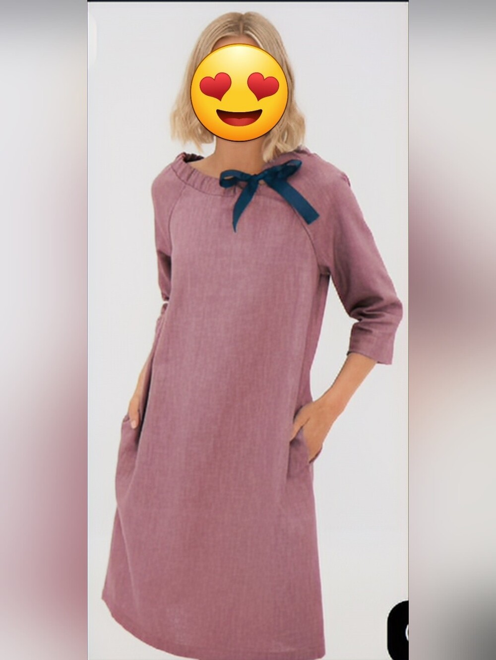 For Real Sumner Days LeMuse Dusty Rose Midi Dress with Navy Bow